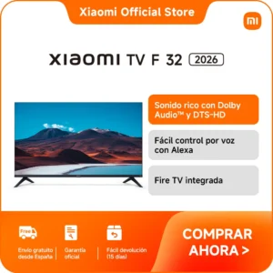 Official | Xiaomi TV F 32 2026,Pantalla colorida y brillante con tecnología de cuidado ocular Fácil control por voz con Alexa Fire TV integrada Sonido rico con Dolby Audio™ y DTS-HD Elegante acabado metálico con diseño de bisel ultrafino
