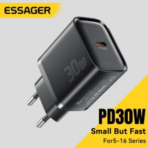 Essager Mini 30W tipo C cargador PD QC3.0 cargador rápido tipo C para iPhone 16 15 14 13 Pro Samsung S25 Xiaomi iPad adaptador de viaje