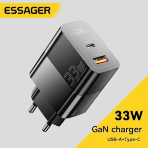 Cargador USB C Essager 33W GaN tipo C PD carga rápida para iPhone 14 13 12 11 Pro Max XS 8 P para iPad Pro Air iPad Mini